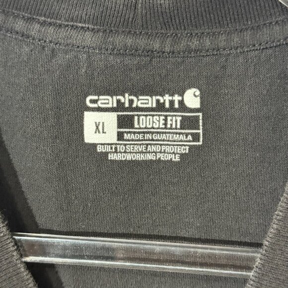 Carhartt Pocket Tee XL Black Loose Fit Heavyweight Crewneck T-Shirt EAGLE Hit - Picture 3 of 4